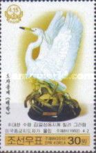 Ceramic figure of a white crane