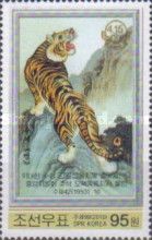 Embroidered picture of a tiger