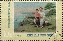 Kim Il Sung with father