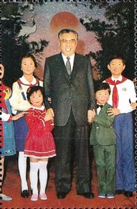 Kim II Sung with children
