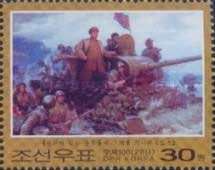 Kim II Sung with tanks