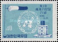 UN Emblem and Ancient Rain Gauge