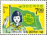 Girl Scout and Flag