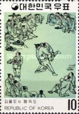 Wrestlers by Kim Hong-do