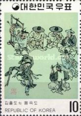 Dancer and musicians by Kim Hong-do