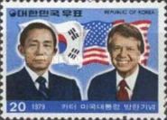 Flags and presidents Park and Carter