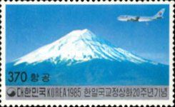 Mt. Fuji and Korean Airlines Jet