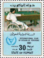 Man in wheelchair playing billiards