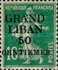 Type Semeuse overprinted and Lebanese surcharge