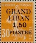 Type Semeuse overprinted and Lebanese surcharge