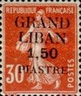 Type Semeuse overprinted and Lebanese surcharge