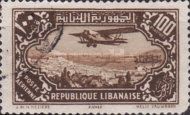 Plane over landscape