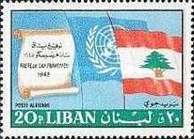 Scroll & Flags of UNO and Lebanon