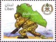Soldier carrying map of Lebanon