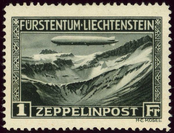 Zeppelin over Naafkopf Falknis Range