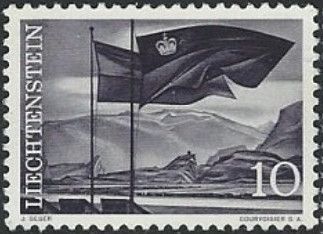 Flags in front of the Rhine valley