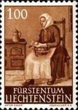 Woman in Kitchen, peeling