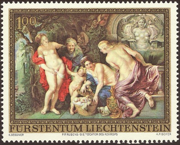 "Erecthonius discovered by Daughters of Cecrops" by Rubens