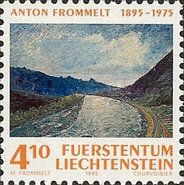 Rhine below Triesen, by Anton Frommelt (1895-1975)