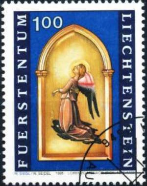 Angel kneeling, facing left