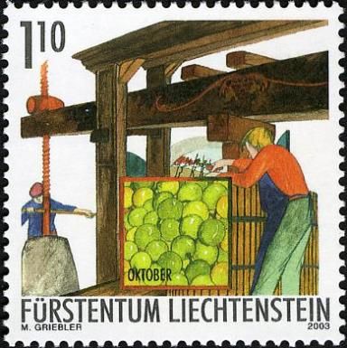 Pressing grapes (October)