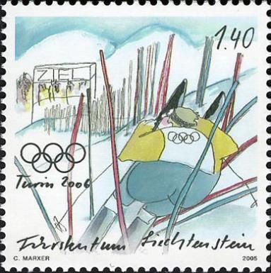 Slalom skiing