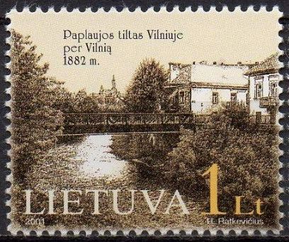 Paplaujas Bridge across the Vilnia River, Vilnius (1882)