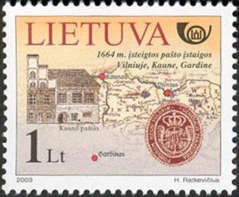 Post Offices Established in Vilnius, Kaunas, Gardin (1664)