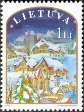 Christmas Tree, Church and Houses