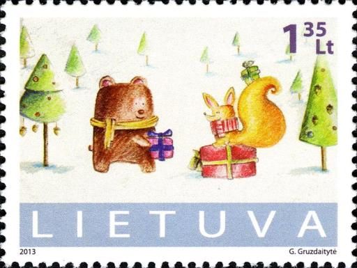 Bear and Fox with Presents