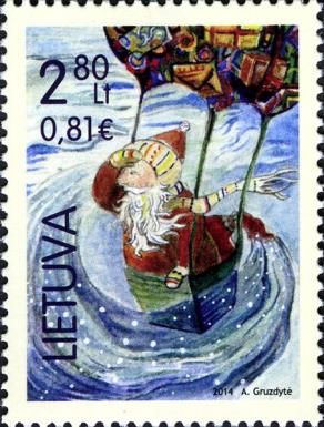 Christmas - Santa Travelling by Hot Air Balloon