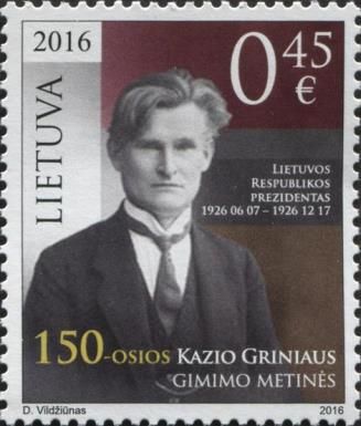150th Birth Anniversary of Kazys Grinius (1866-1950)