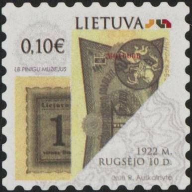 1 Litas Banknote (Provisional) - 10 September 1922 Issue