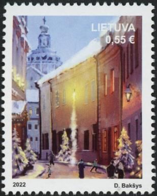Street Scene at Christmas Time