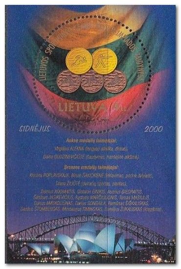 Lithuanian Medals on the Background of Lithuanian Flag