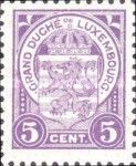 Coat of Arms of Luxembourg (5c lilac)