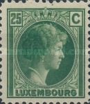 Grand Duchess Charlotte facing Right (25c yellow green)