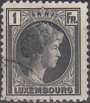 Grand Duchess Charlotte facing Right (1 Fr. black)