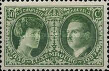 Grand Duchess Charlotte and Prince Felix (50c green)
