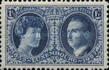 Grand Duchess Charlotte and Prince Felix (1½ Fr. blue)