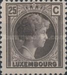 Grand Duchess Charlotte facing Right (25c brown)