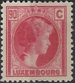 Grand Duchess Charlotte facing Right (90c red)
