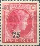 Grand Duchess Charlotte facing Right (Surcharge 75c on 90c)