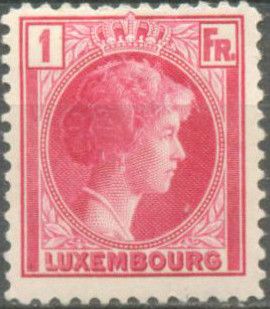Grand Duchess Charlotte facing Right (1 Fr. red)