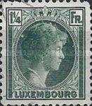 Grand Duchess Charlotte facing Right (1¼ Fr. red)