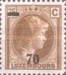 Grand Duchess Charlotte facing Right, Surcharged (brown)
