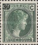 Grand Duchess Charlotte facing Right, Surcharged (green)