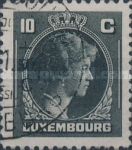 Grand Duchess Charlotte facing Right (Surcharge - black)