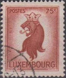 Heraldic Lion with Crown (75 c. brown)