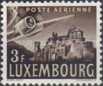 Airmail Engine over Vianden Castle (brown and yellow)